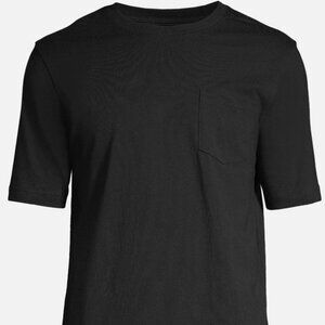 3 Lands’ End Men’s Super-T Pocket T-Shirts Black Size Medium M - New
